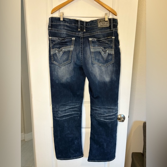 Salvage Jeans Anarchy Relaxed Straight Jeans Size 36 R - Picture 4 of 14